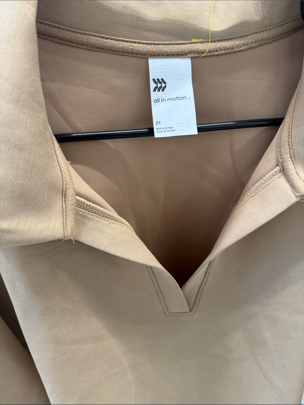 all in motion Tan Open V-Neck Pullover NWT - Picture 2 of 10